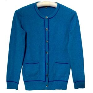 Spring Air 💯 Cashmere Crew Neck Bottom Up Sweater Size 160/80A S